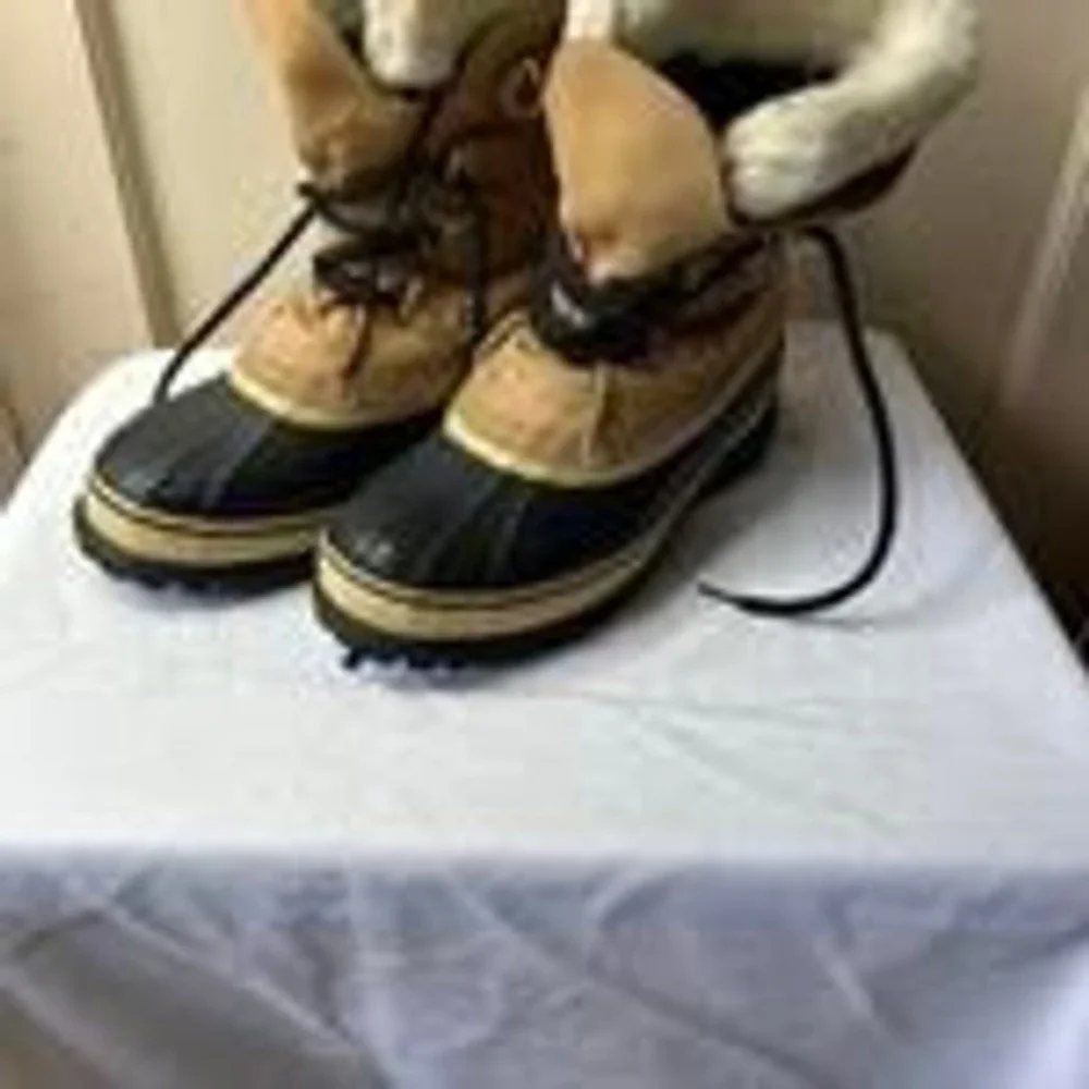 Sorel Caribou Mens Winter Snow Boots Waterproof Tan Black 8